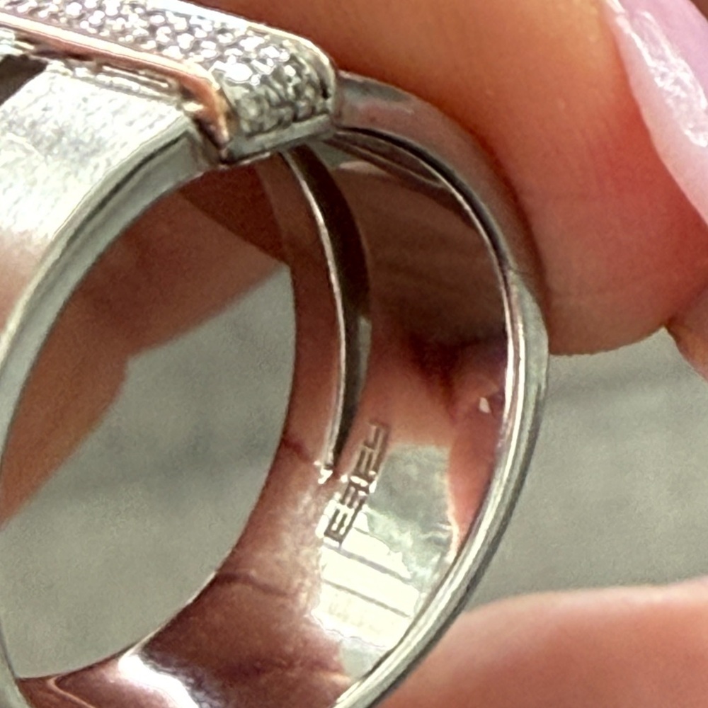 EFFY Sterling Silver Diamond Ring, size 7 - Picture 14 of 15